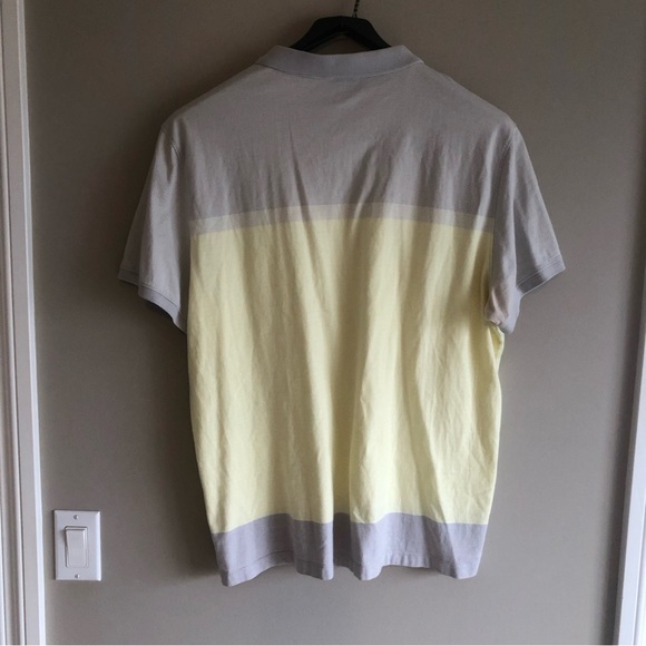 Calvin Klein Golf Shirt in pretty pale yellow with grey contrast - Picture 4 of 8